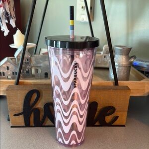 Starbucks Purple Wave Tumbler with Black Lid